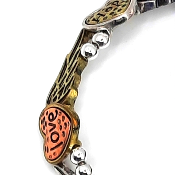 RSVP Peace, Love, and Hope Bangle Bracelet with Angel Wings - Picture 6 of 10